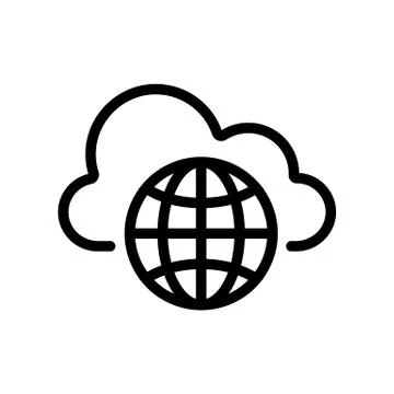Cloud storage icon vector. Isolated contour symbol illustration 스톡 일러스트