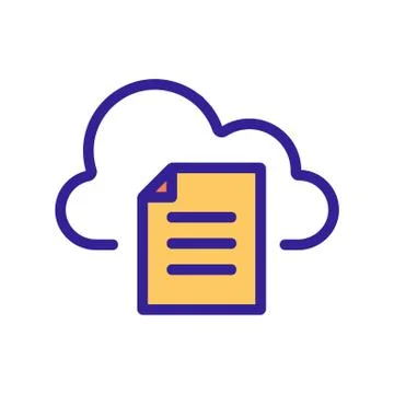 Cloud storage icon vector. Isolated contour symbol illustration Illustrazione stock