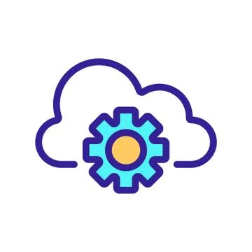 Cloud storage icon vector. Isolated contour symbol illustration Illustrazione stock