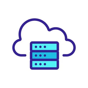 Cloud storage icon vector. Isolated contour symbol illustration 스톡 일러스트