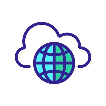 Cloud storage icon vector. Isolated contour symbol illustration Illustrazione stock