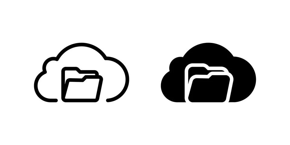 Cloud storage icons, representing digital data and cloud computing services. Stock Illustration