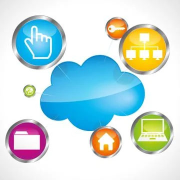 Cloud storage Stock Illustration