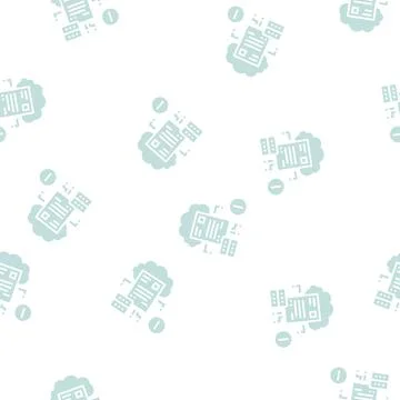 Cloud storage incident glyph seamless pattern Illustrazione stock