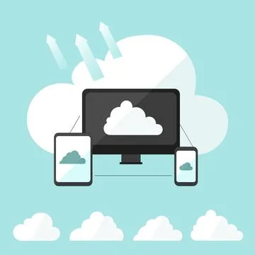 Cloud storage infographic vector illustration Stock Illustration