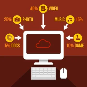 Cloud Storage Infographics Icons Set. Vector イラスト素材