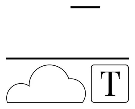 Cloud Storage Interface Symbol with Text Icon and Horizontal Line 스톡 일러스트