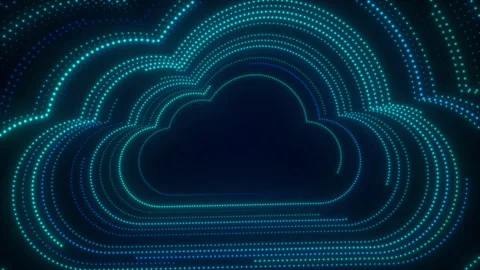 Cloud storage internet, Data flow tunnel, Cloud computing, Abstract futuristic Stock Footage 336530149