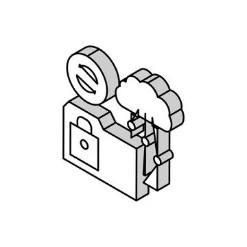 Cloud storage isometric icon vector illustration sign Stock Illustration