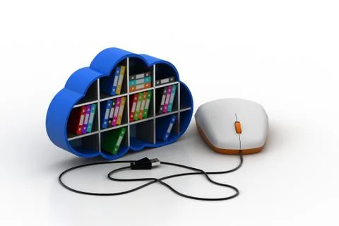 Cloud storage for library Free Stock Illustration