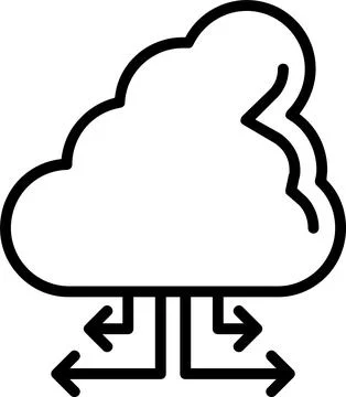 Cloud Storage Line Icon Design Stock Illustration
