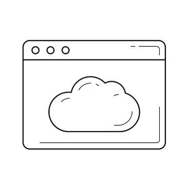 Cloud storage line icon. Illustrazione stock
