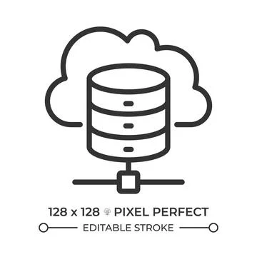Cloud storage line icon Stock Illustration