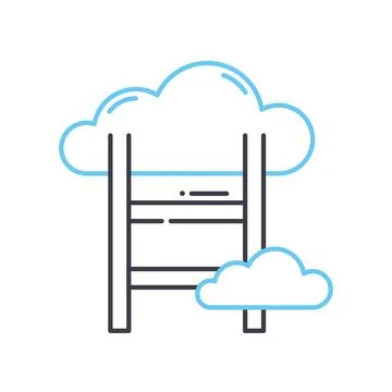 Cloud storage line icon, outline symbol, vector illustration, concept sign Stock Illustration