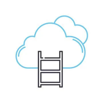 Cloud storage line icon, outline symbol, vector illustration, concept sign Stock Illustration