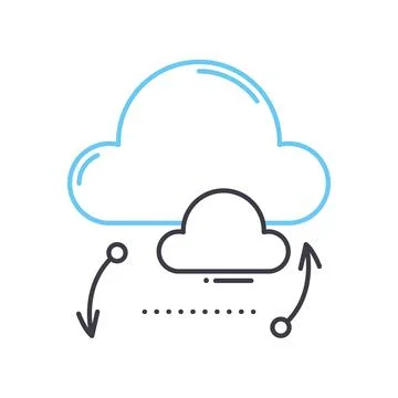 Cloud storage line icon, outline symbol, vector illustration, concept sign Illustrazione stock