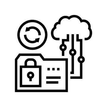 Cloud storage line icon vector illustration sign 스톡 일러스트
