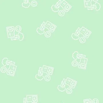 Cloud storage line seamless pattern sign Stock Illustration