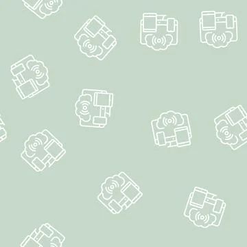 Cloud storage line seamless pattern 库存插图