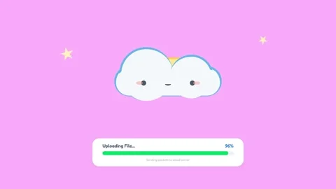 Cloud storage loading animation process. Vidéo 336182918