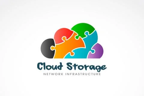 Cloud Storage Logo. Vector Illustration Illustrazione stock