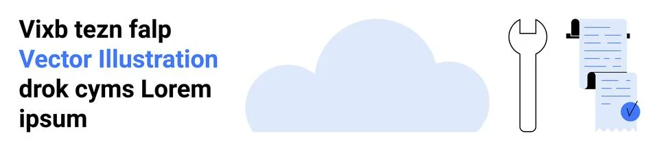 Cloud Storage Management with Tools and Documents Conceptual Image Stock Illustration