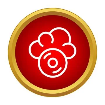 Cloud storage music icon on red button Stock Illustration