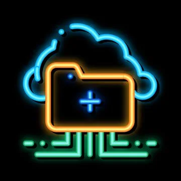 Cloud Storage neon glow icon illustration Stock Illustration