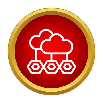 Cloud storage network concept with linked server hexagons Stock Illustration