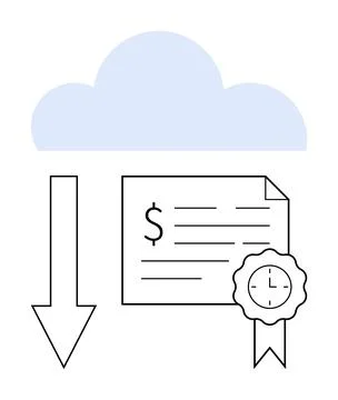 Cloud storage, online certification, secure data, digital transactions, techn 스톡 일러스트