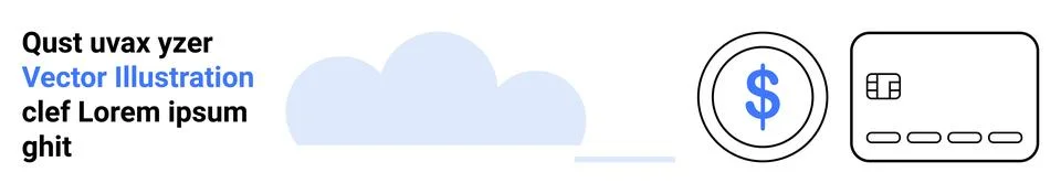 Cloud Storage, Online Transactions, and Digital Payments with Technology Icon Stockillustratie