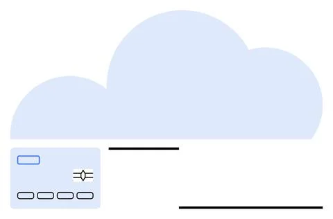 Cloud storage, online transactions, digital security, data protection, e-comm イラスト素材