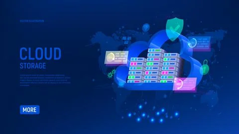 Cloud storage or cloud computing concept 스톡 일러스트