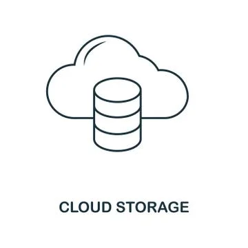 Cloud Storage outline icon. Simple design from web development icon collection Stock Illustration