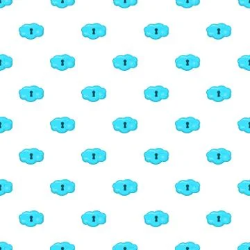Cloud storage pattern, cartoon style Stock Illustration