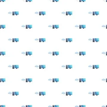 Cloud storage personal computer data connection pattern 스톡 일러스트