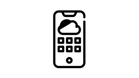 Cloud storage phone files black icon animation 库存影片 156652083