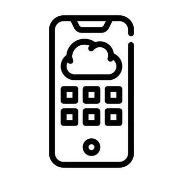 Cloud storage phone files line icon vector illustration Stock Illustration