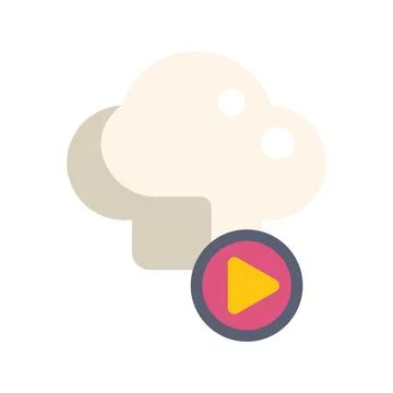 Cloud storage playing audio content with play button icon Stock Illustration