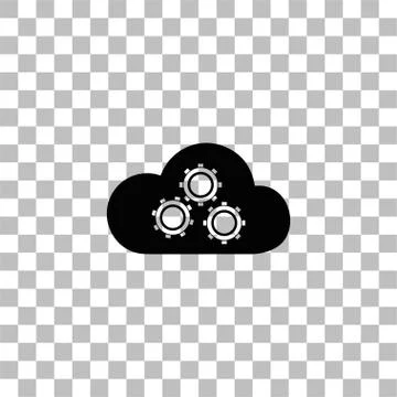 Cloud storage preferences icon flat イラスト素材