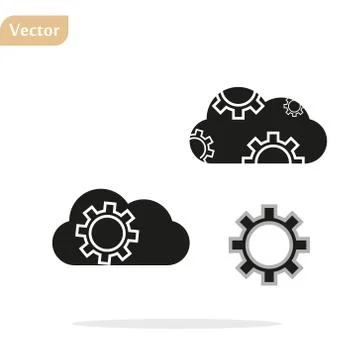 Cloud storage preferences icon flat. Illustration isolated vector sign symbol Stock Illustration