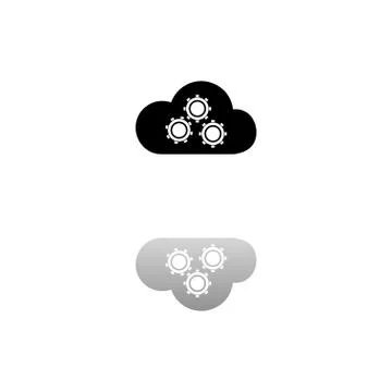 Cloud storage preferences icon flat Illustrazione stock