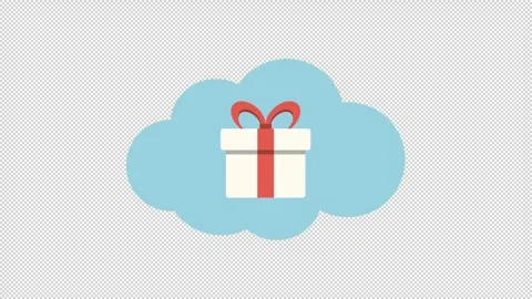 Cloud storage present animation Stockbeeldmateriaal 318941170