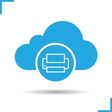 Cloud storage printer icon イラスト素材