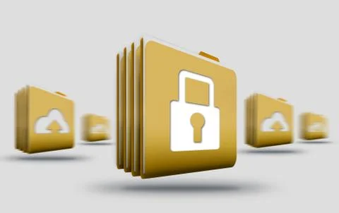 Cloud storage privacy Illustrazione stock