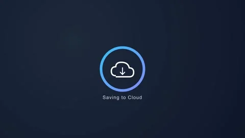 Cloud storage progress animation showing data saving to server Stock Footage 346506637