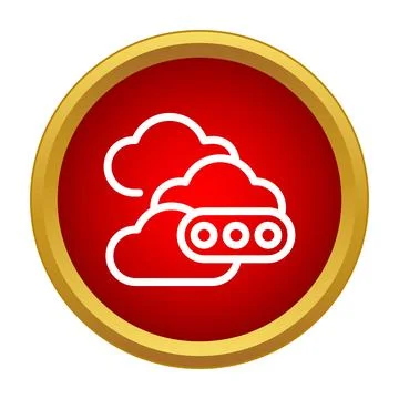 Cloud storage protecting important data line icon Stock Illustration