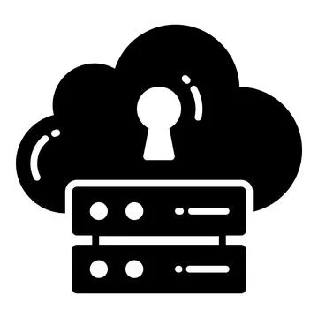Cloud Storage, Protection and security vector icons set cyber computer netw.. Stock Illustration