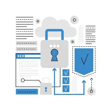 Cloud storage protection Illustrazione stock