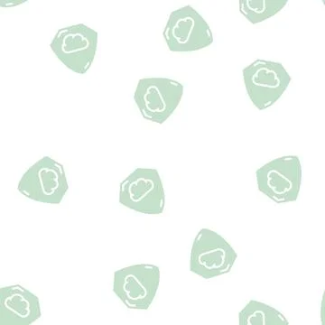 Cloud storage protection shield glyph vector seamless pattern Stock Illustration